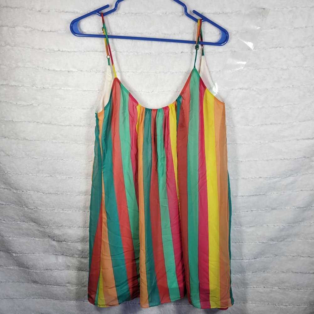 Show me your Mumu S Women Rainbow striped 90s Y2k Dress